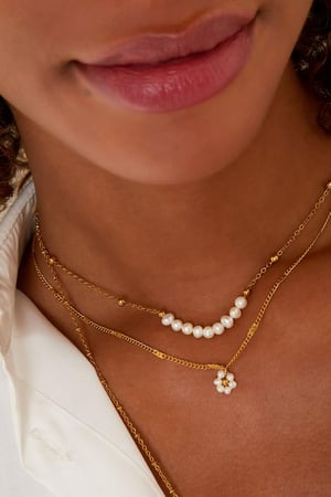 Collar con florperla Color dorado Acero inoxidable h5 Imagen3